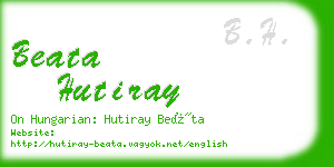 beata hutiray business card